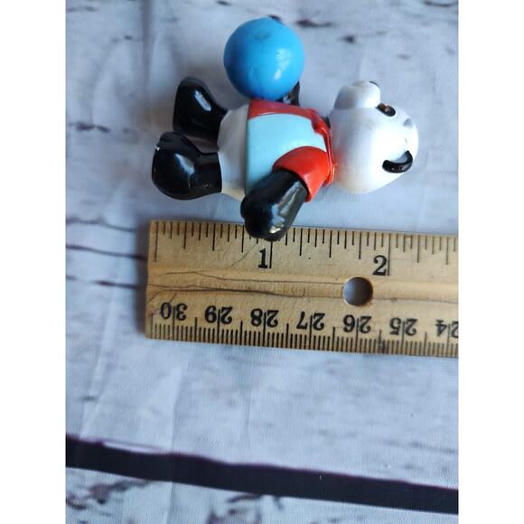 Ganz Webkinz Figurine Plastic Panda Bear Blue Bowling Ball Brown Teal Shirt - Picture 5 of 5